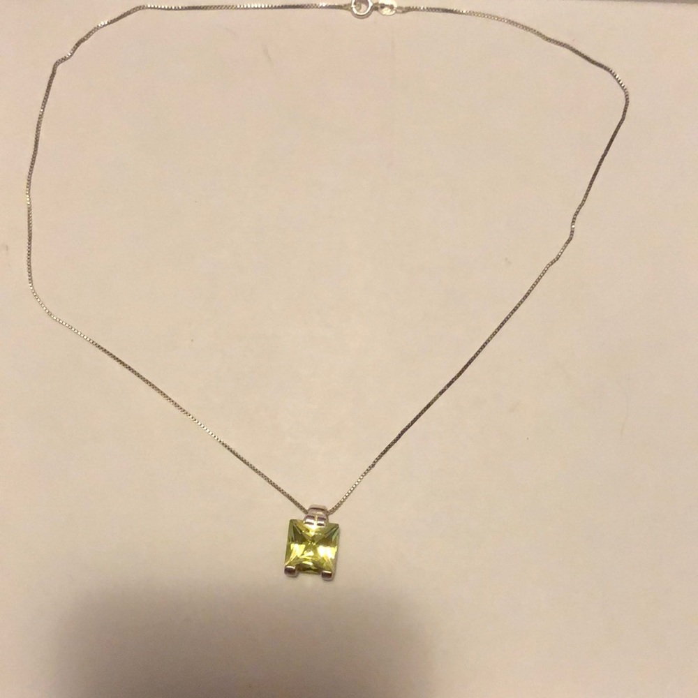 sterling silver lemon quartz necklace 18in